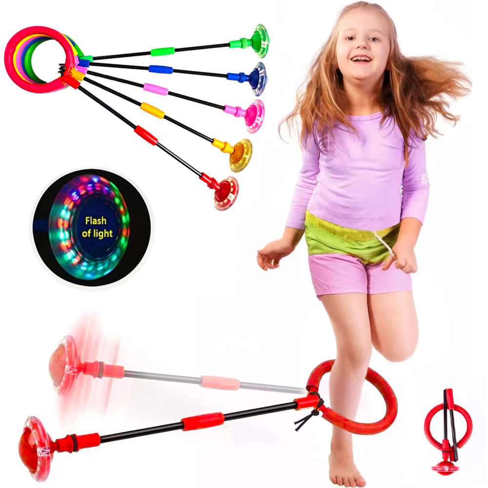Jump Rope - フラッシュ縄跳びボール子供片足屋外楽しいスポーツ子供ジャンプ力反応トレーニングスイングボール子供親ゲーム