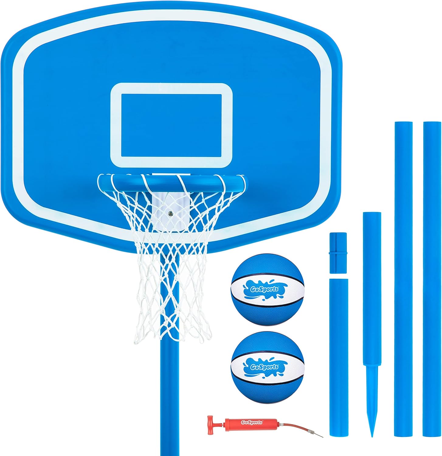Basketball Hoop - 地上プール用バスケットボールゲームセット（プールバスケットボール2個と空気入れ付き）