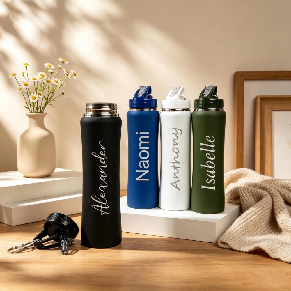 Sports Water Bottle Insulated - 1. 名前入りサッカー柄ステンレス製水筒（ストロー付き）、パーソナライズされたサッカー柄スポーツ用断熱タンブラー、誕生日プレゼント。