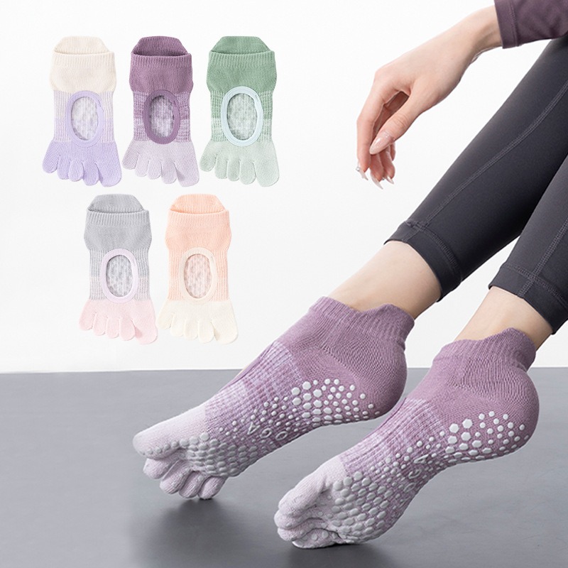女性用ヨガソックス、五本指タイプ、滑り止め付き、フィットネス - Jump Rope のレビューと価格