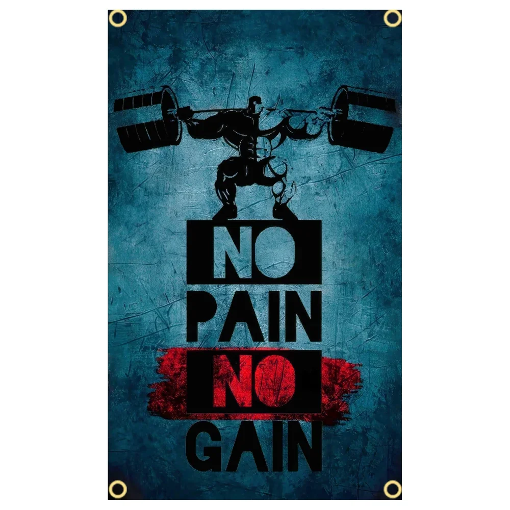 ジムの旗メッセージサインバナー、スローガン運動、フィットネス - Sports Equipment Poster のレビューと価格